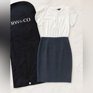 RW&CO. Chic White and Gray Dress - women’s size 10. Brand new without tags
